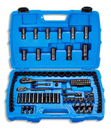 Mastercraft Socket Set, 122-pc, SAE/Metric, CRV, Black Steel Finish