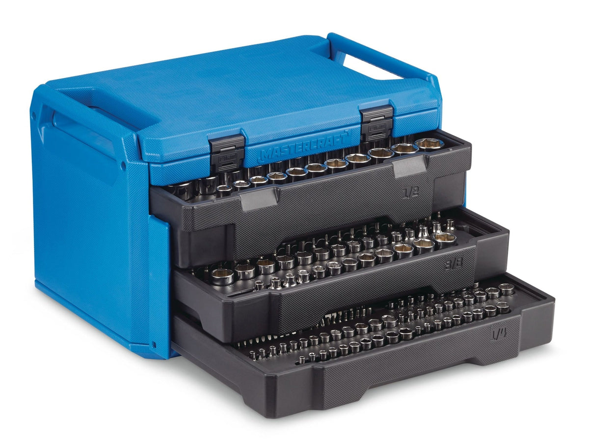 Mastercraft Socket Set, 270-pc, SAE / Metric, CRV, Nickel-Chrome Plating