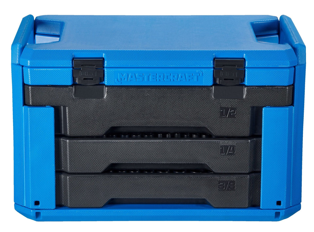 Mastercraft Socket Set, SAE/Metric, CRV, Black Steel Finish, 260-pc