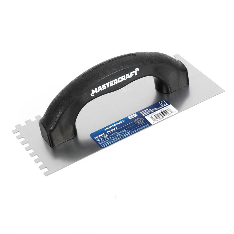 Mastercraft Steel Square-Notch Adhesive Trowel For Ceramic Tile & Flooring J0