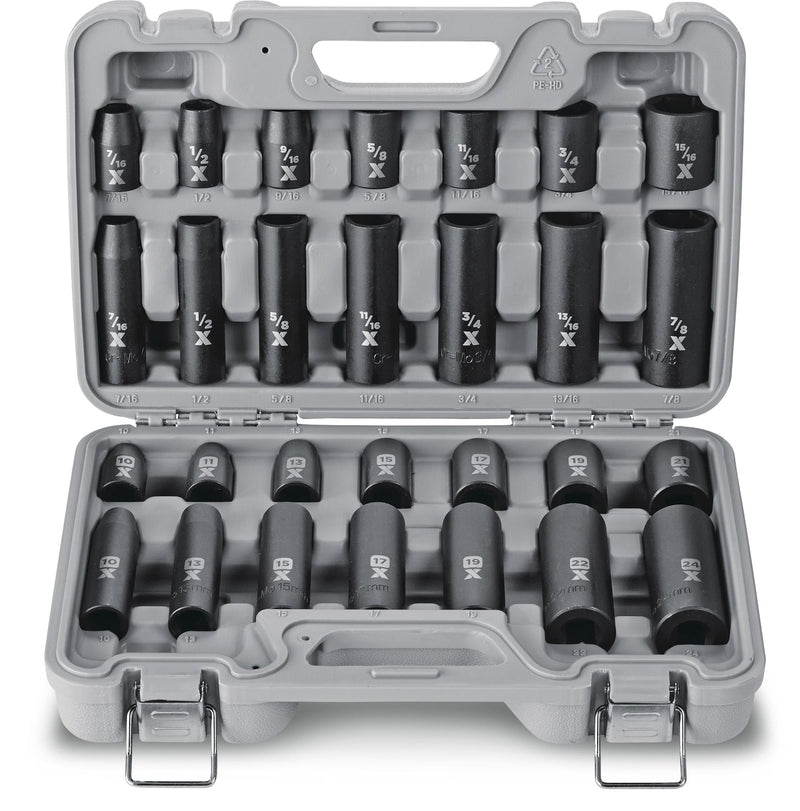 MAXIMUM 1/2-in Drive Professional Grade Impact Socket Set, 28-pc, CRMO M1