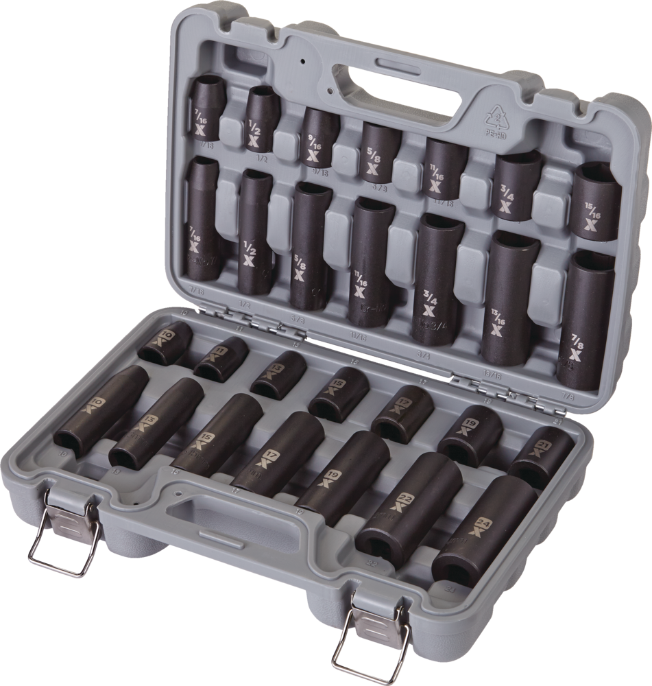 MAXIMUM 1/2-in Drive Professional Grade Impact Socket Set, 28-pc, CRMO