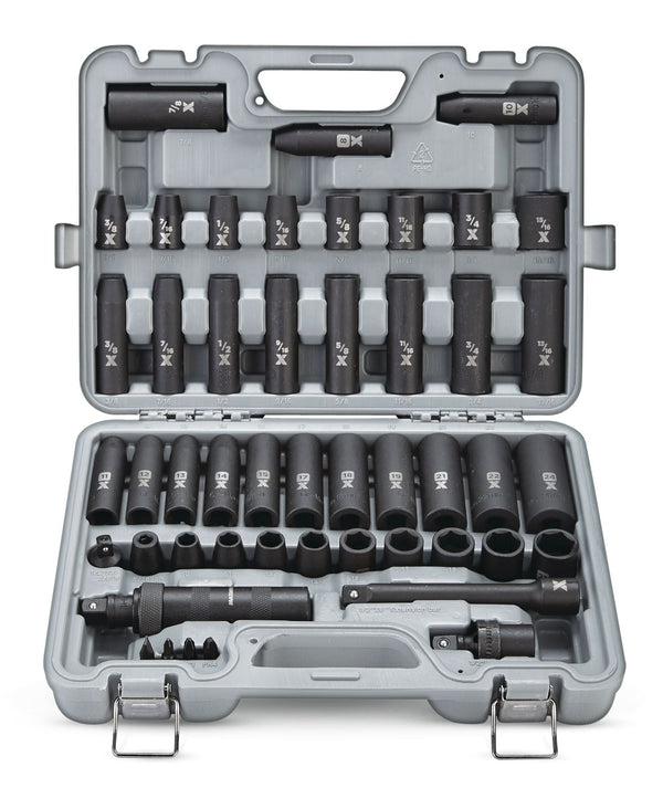 MAXIMUM 1/2-in Drive Professional Grade Impact Socket Set, 48-pc, CRMO N9