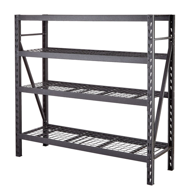 MAXIMUM Adjustable 4-Shelf Heavy Duty Steel Metal Storage Rack / Shelving Unit, 77 x 24 x 72-in L9