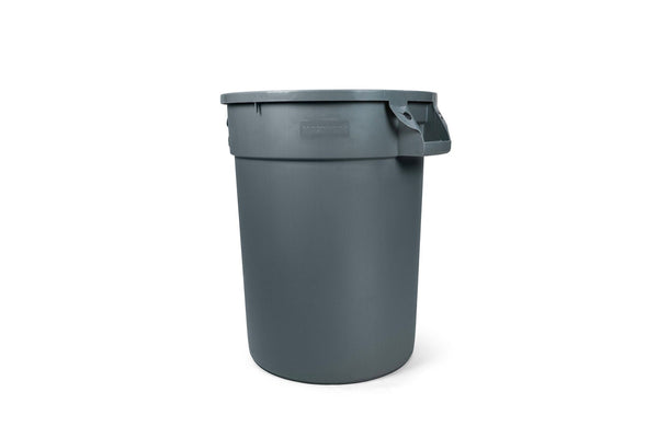 MAXIMUM Commercial Circular Outdoor Garbage Can with Lid, Grey Z1