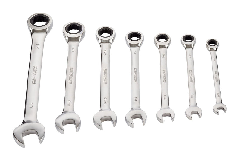 MAXIMUM Ratcheting Wrench Set, SAE, Nickel-Chrome Plating, 7-pc H8