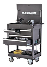 MAXIMUM Rolling Mechanics Tool Cart with 5 Drawers, Black, 30-in