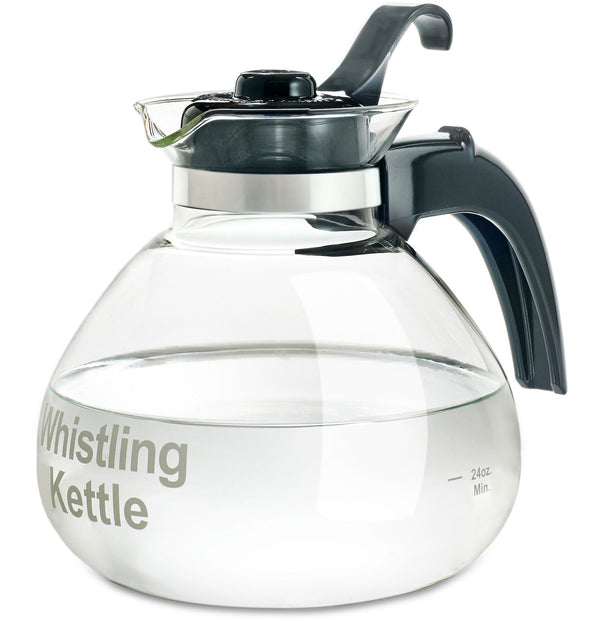 Medelco 1.4L Glass Whistling Stovetop Kettle, Dishwasher Safe R0