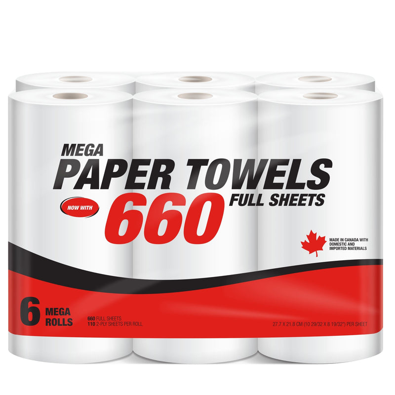 Mega-Format Roll Paper Towel, 2-ply, Full Sheets E1