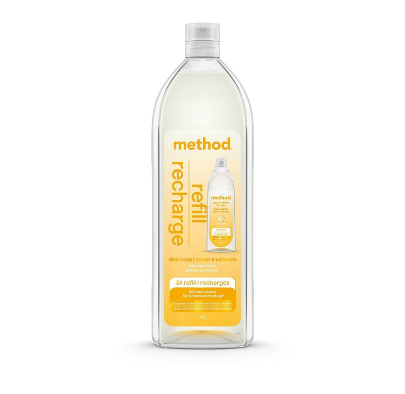 Method Super Shine Liquid Gel Dish Soap 3x Refill, Various Scents, 1.4-L R4