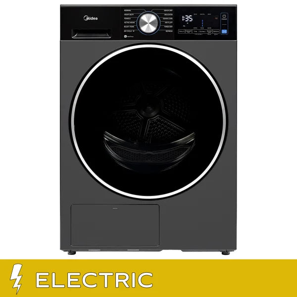 Midea 4.4 cu. ft. Graphite Steel Electric Ventless Dryer with Heat Pump and Stacking Kit J8