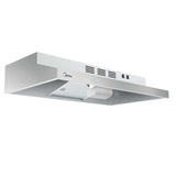 Midea Basic 200 CFM Under the Cabinet Kitchen Exhaust Fan Range Hood, Stainless Steel, 30-in