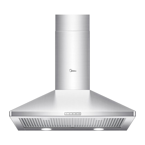 Midea Pyramid 450CFM Push Button Wall Mount Kitchen Exhaust Fan Range Hood, Stainless Steel, 30-in Z4