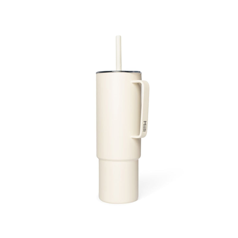 MiiR Stainless Steel Insulated All Day Straw Cup with Handle, Sandstone White, 32-oz X5