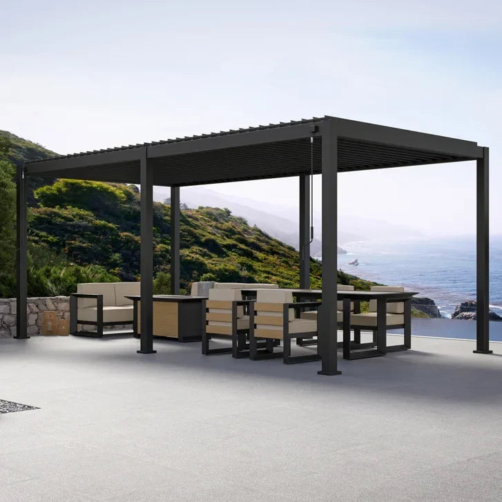 Mirador 10 ft. x 20 ft. Adjustable Louvered Aluminum Pergola M0
