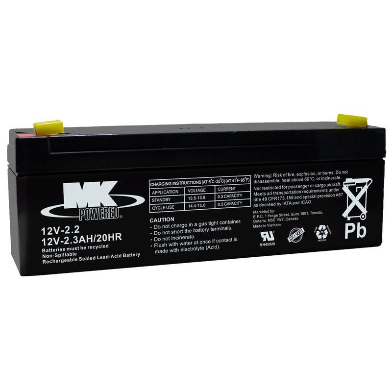 MK Battery 12-Volt 2.3 Ah SLA Battery, F1 Terminal C6