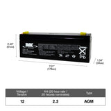 MK Battery 12-Volt 2.3 Ah SLA Battery, F1 Terminal