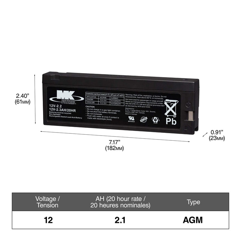 MK Battery 12-Volt 2.3 Ah SLA Battery J0