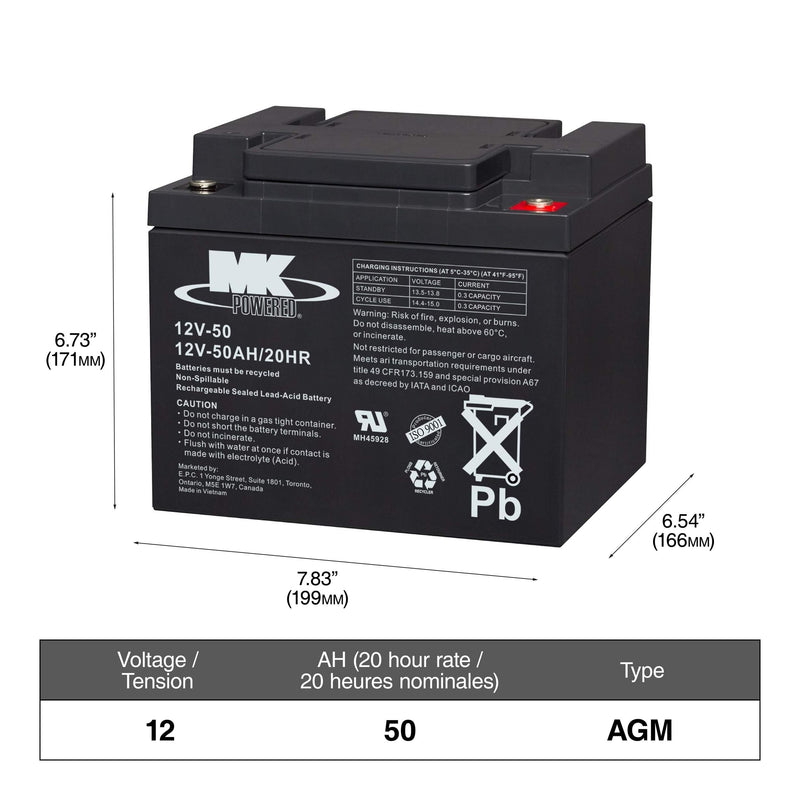 MK Battery 12-Volt 50 Ah SLA Battery Q1