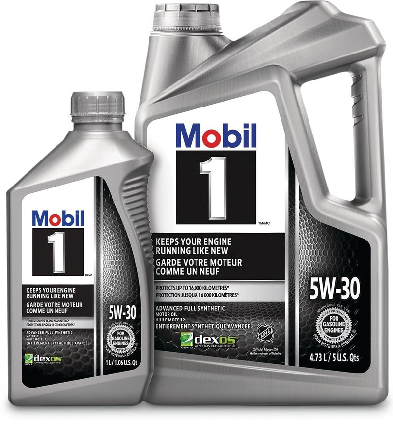 Mobil 1 5W30 Synthetic Engine/Motor Oil Set, 4.73-L + 1-L U0