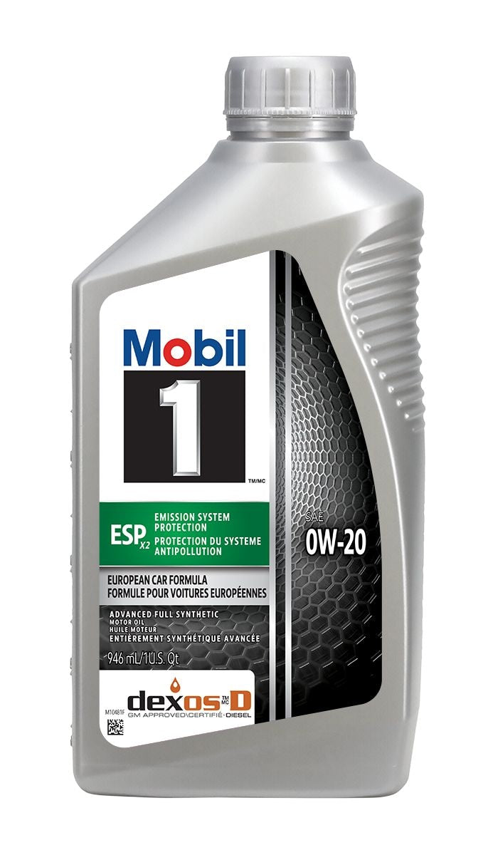 Mobil 1 ESP Emission System Protection X2 Advanced Fuel Economy 0W20 Synthetic Engine/Motor Oil, 946-mL M5