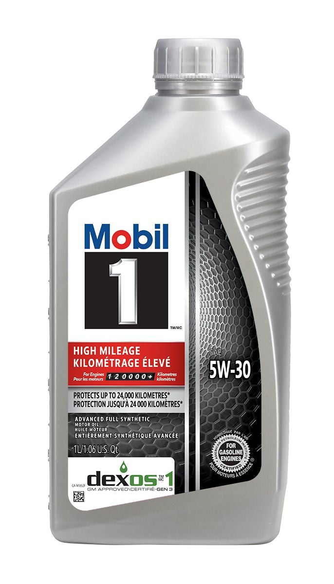 Mobil 1 High Mileage 5W30 Synthetic Engine/Motor Oil, 1-L V1