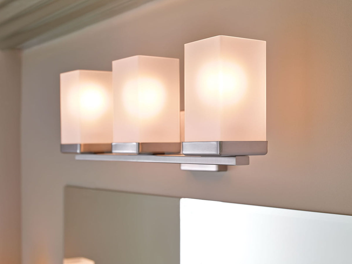 Moen 90-Degree Vanity Lighting Fixture, Brushed Nickel, 3-L