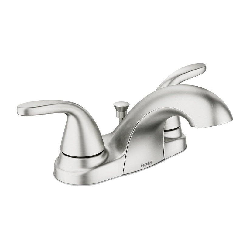 Moen Adler Double Handle Bathroom Faucet, Spot Resist Brushed Nickel Q0