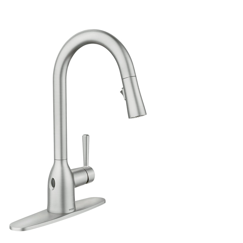Moen Adler Single Handle Kitchen Faucet with Motionsense, Spot Resist Stainless N2