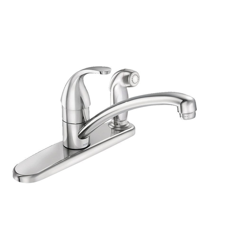 Moen Adler Single Handle Kitchen Faucet with Spray, Chrome P7