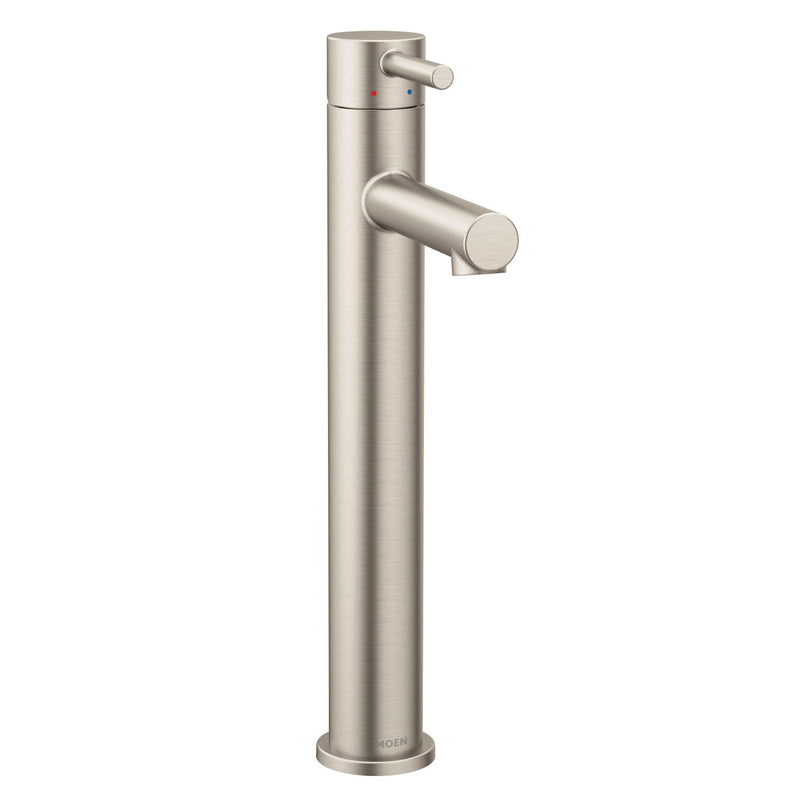 Moen Align Single Handle High Arc Single Hole Bathroom Sink Faucet, WaterSense Certified, Brushed Nickel V9