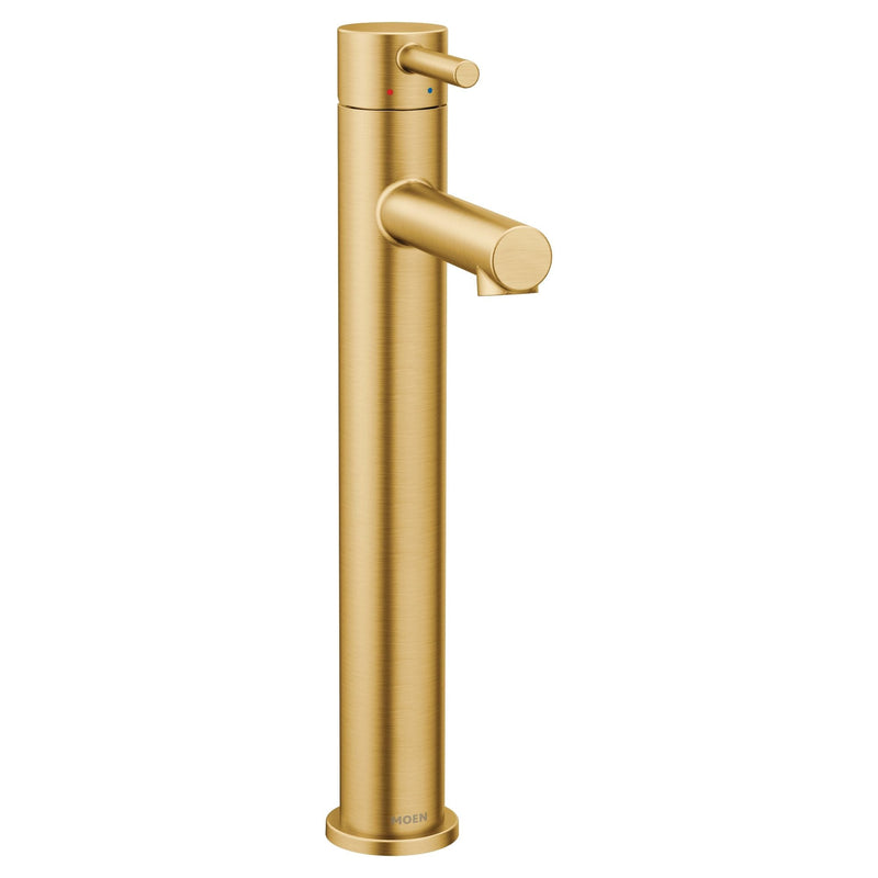 Moen Align Single Handle High Arc Vessel Single Hole Bathroom Sink Faucet, WaterSense Certified, Brushed Gold W3