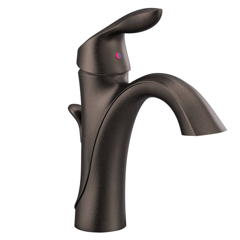 Moen Align Single Handle Single Hole Bathroom Sink Faucet, Rubbed Bronze N6