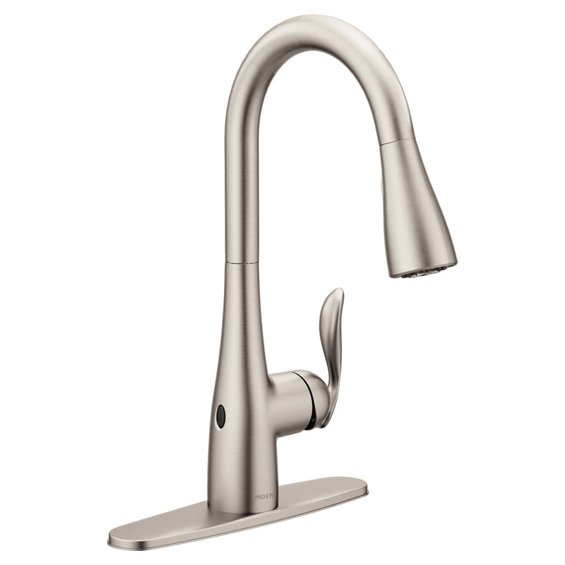 Moen Arbor Single Handle Touchless Pull Down Spot-Resist Sprayer Kitchen Faucet with MotionSense & Power Clean, Stainless Steel O8