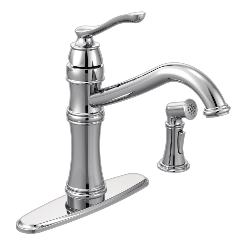 Moen Belfield Single Handle High Arc Kitchen Faucet with Side Sprayer, Chrome Y2