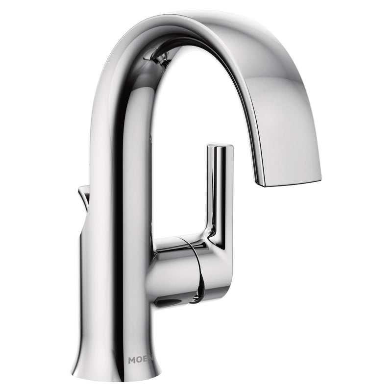 Moen Doux Single Handle High Arc Bathroom Sink Faucet, Chrome W4