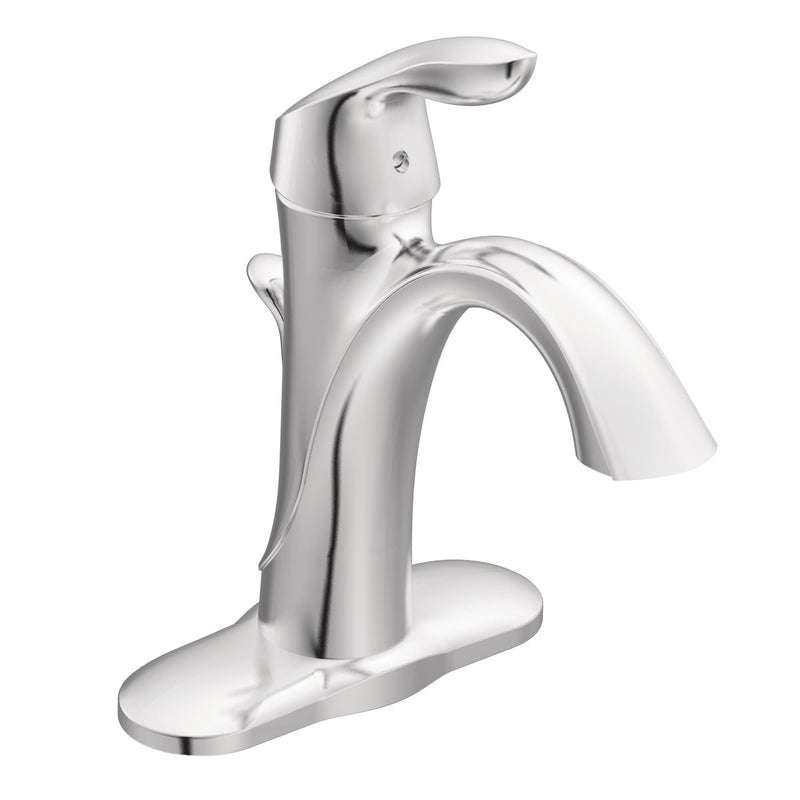 Moen Eva Single Handle High Arc Single Hole Bathroom Sink Faucet, WaterSense Certified, Chrome R4