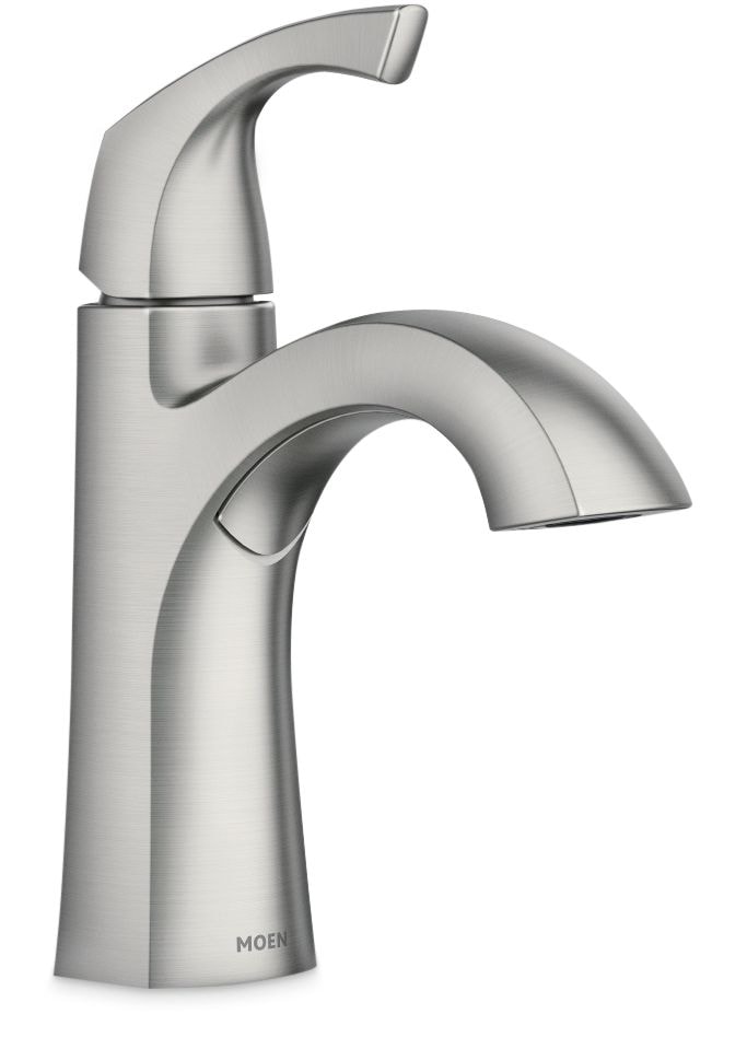 Moen Lindor Single Handle Bathroom Faucet, Spot Resist Brushed Nickel I3