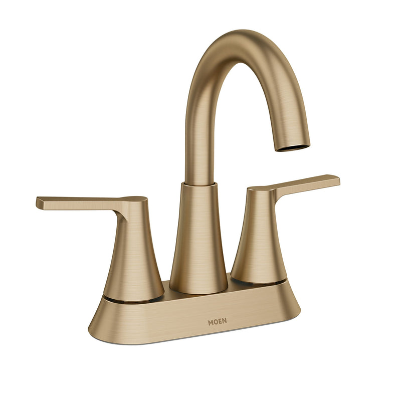 Moen Mikah Double Handle Bathroom Faucet, Bronzed Gold O4