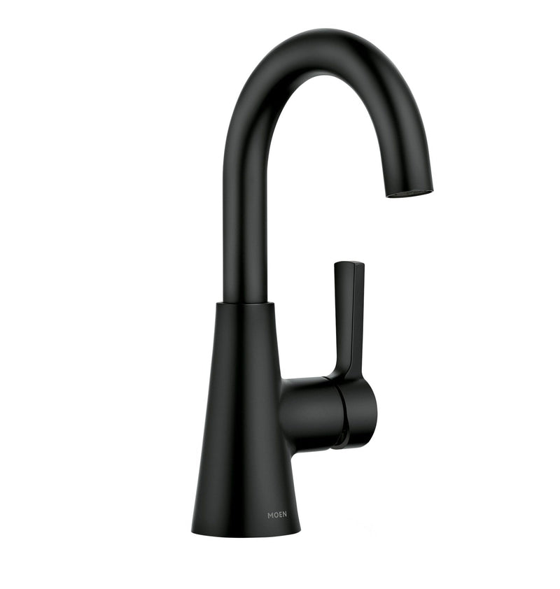 Moen Mikah Single Handle Bathroom Faucet, Matte Black Y5