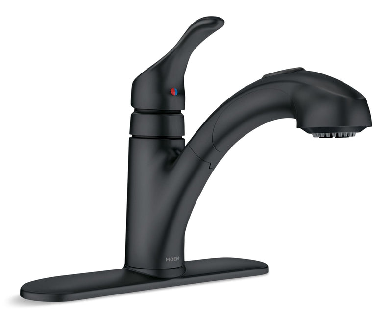 Moen Renzo Single-Handle Pull-Out Kitchen Faucet, Matte Black N4