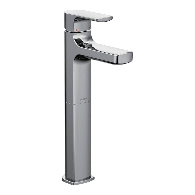 Moen Rizon Single Handle High Arc Vessel Single Hole Bathroom Sink Faucet, WaterSense Certified, Chrome Y9