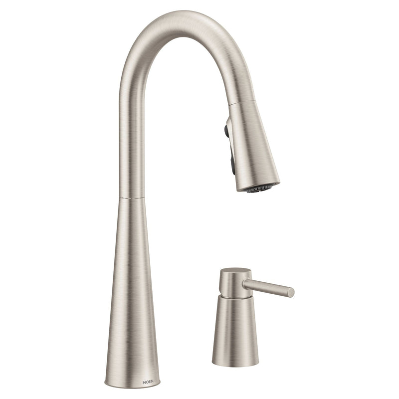 Moen Single Handle High Arc Kitchen Faucet with In-Deck Handle, Stainless Steel W4