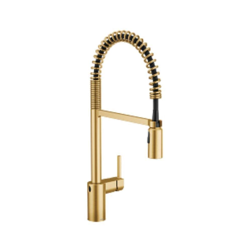 Moen Single Handle Pull Down Kitchen Faucet with MotionSense Wave & Power Clean, Brushed Gold V4