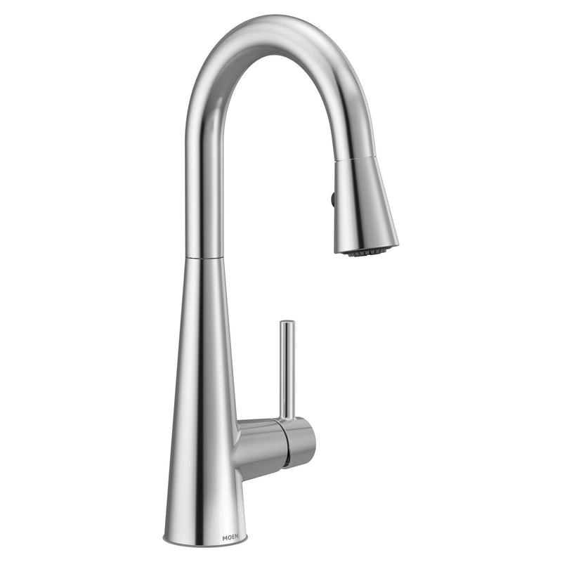 Moen Sleek Single Handle High Arc Pull Down Kitchen Faucet with Power Clean, Chrome L4