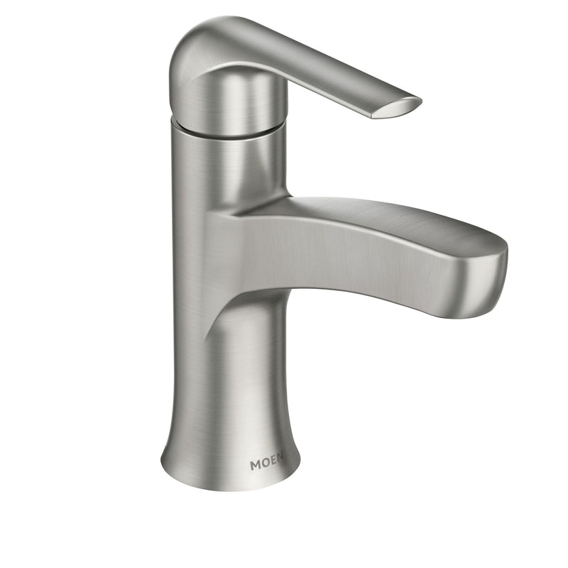 Moen Tilson Single-Handle Brushed Nickel Bathroom Lavatory/Bathroom Sink Faucet with Spot Resist U3