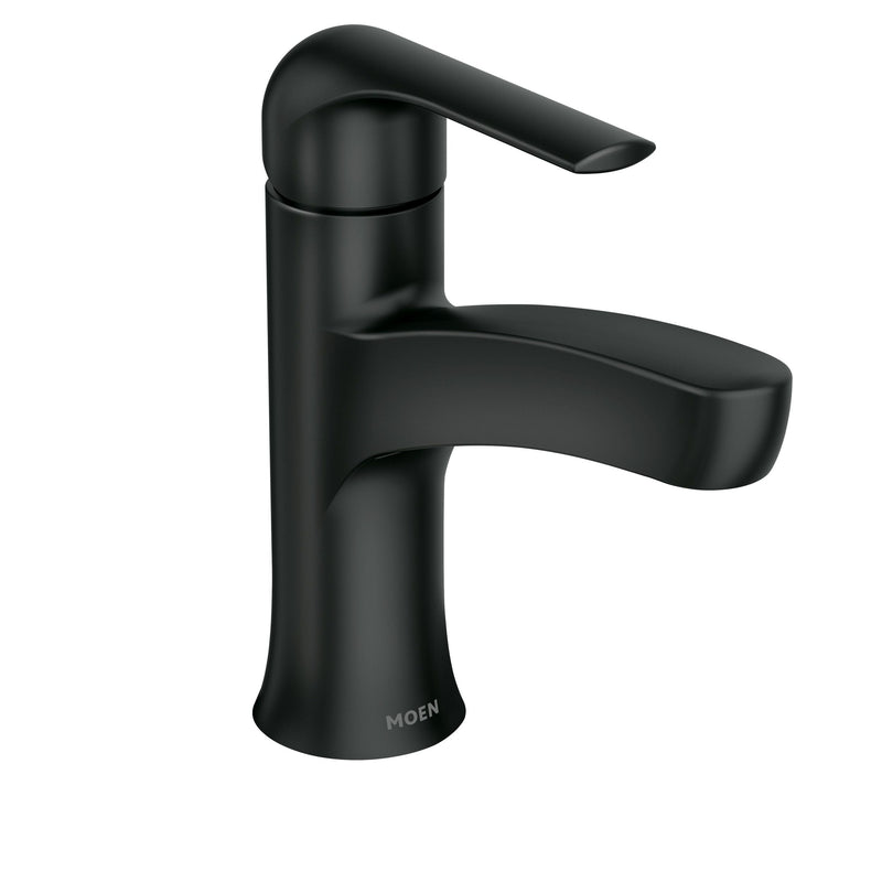 Moen Tilson Single-Handle Matte Black Bathroom Lavatory/Bathroom Sink Faucet J8