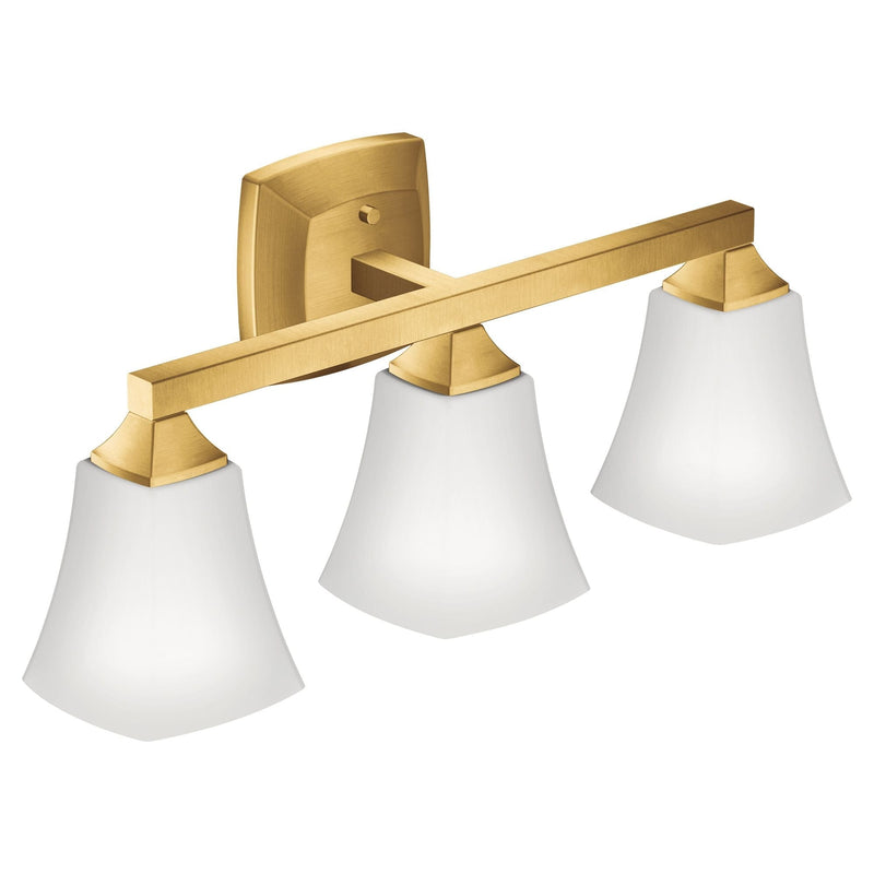 Moen Voss 3-Light Vanity Lighting Fixture, Brushed Gold P7