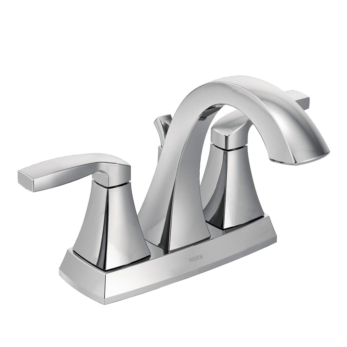Moen Voss Double Handle High Arc 4-in Centerset Bathroom Sink Faucet, Chrome