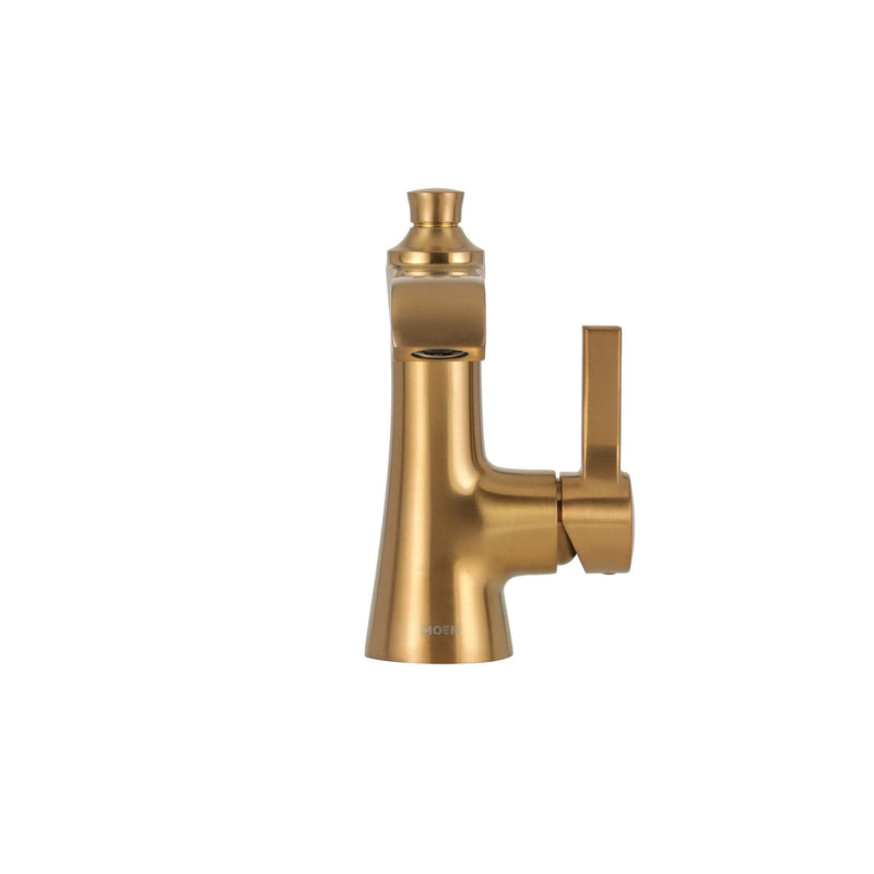 Moen Voss Single Handle High Arc Bathroom Sink Faucet, Brushed Gold K8